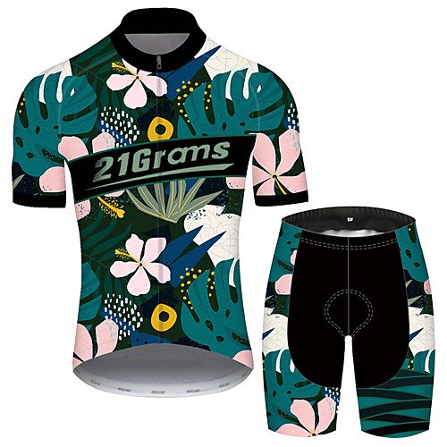 Men's Short Sleeve Cycling Jersey with Shorts Black / Blue Leaf Floral Botanical Bike Clothing Suit UV Resistant Breathable 3D Pad Quick Dry Reflective Strips Sports Leaf Mountain Bike MTB Road Bike
Men's Short Sleeve Cycling Jersey with Shorts Black / Blue Leaf Floral Botanical Bike Clothing Suit UV Resistant Breathable 3D Pad Quick Dry Reflective Strips Sports Leaf Mountain Bike MTB Road Bike