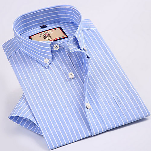 Men's Striped Plaid Print Shirt - Cotton Daily Button Down Collar Blue / Short Sleeve
Men's Striped Plaid Print Shirt - Cotton Daily Button Down Collar Blue / Short Sleeve