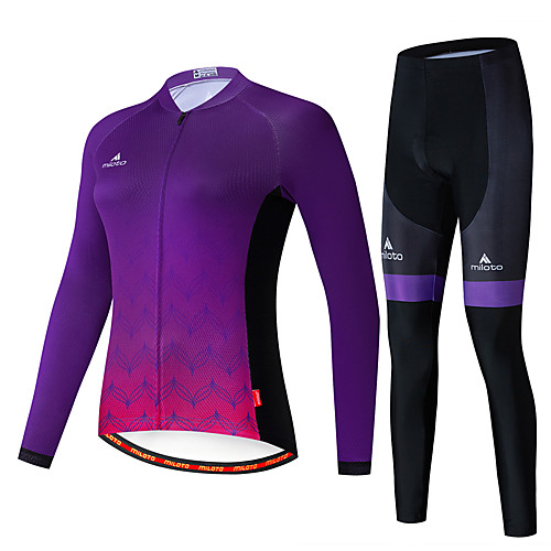 Miloto Women's Long Sleeve Cycling Jersey with Tights Purple Gradient Solid Color Leaf Bike Thermal Warm Quick Dry Breathable Sports Gradient Mountain Bike MTB Road Bike Cycling Clothing Apparel
Miloto Women's Long Sleeve Cycling Jersey with Tights Purple Gradient Solid Color Leaf Bike Thermal Warm Quick Dry Breathable Sports Gradient Mountain Bike MTB Road Bike Cycling Clothing Apparel