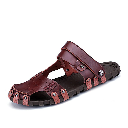 Men's Summer Casual Daily Sandals Walking Shoes Cowhide Breathable Black / Burgundy / Brown
Men's Summer Casual Daily Sandals Walking Shoes Cowhide Breathable Black / Burgundy / Brown