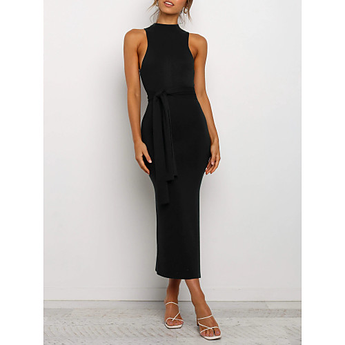 Women's Sheath Dress - Sleeveless Solid Color Split Summer Casual Daily 2020 Black Blue S M L XL
Women's Sheath Dress - Sleeveless Solid Color Split Summer Casual Daily 2020 Black Blue S M L XL