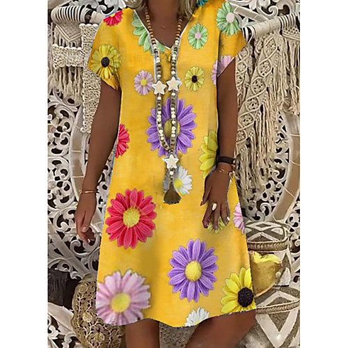 Women's A-Line Dress Midi Dress - Short Sleeves Floral Summer Elegant 2020 Yellow S M L XL XXL XXXL
Women's A-Line Dress Midi Dress - Short Sleeves Floral Summer Elegant 2020 Yellow S M L XL XXL XXXL