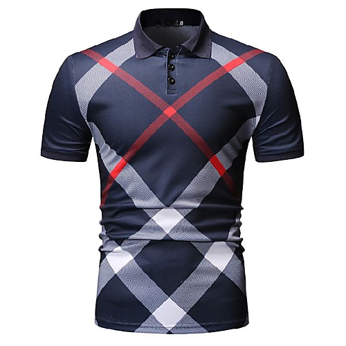 Men's Polo Color Block Print Short Sleeve Work Tops Business White Black Navy Blue
Men's Polo Color Block Print Short Sleeve Work Tops Business White Black Navy Blue
