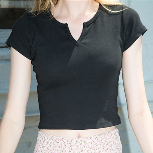 Women's Solid Colored T-shirt Daily V Neck White / Black / Blue / Blushing Pink / Green / Gray
Women's Solid Colored T-shirt Daily V Neck White / Black / Blue / Blushing Pink / Green / Gray