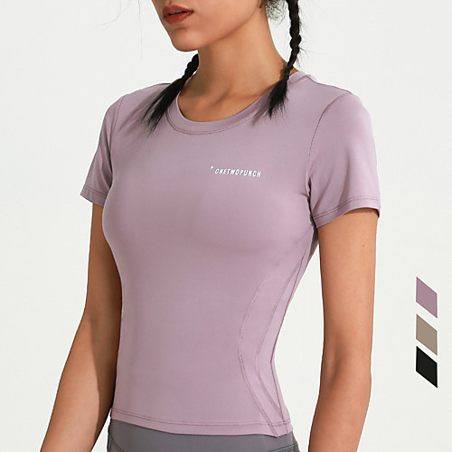 Women's Yoga Top Solid Color Black Pink Coffee Elastane Running Fitness Gym Workout Tee / T-shirt Short Sleeve Sport Activewear Breathable Quick Dry Comfortable Stretchy
Women's Yoga Top Solid Color Black Pink Coffee Elastane Running Fitness Gym Workout Tee / T-shirt Short Sleeve Sport Activewear Breathable Quick Dry Comfortable Stretchy