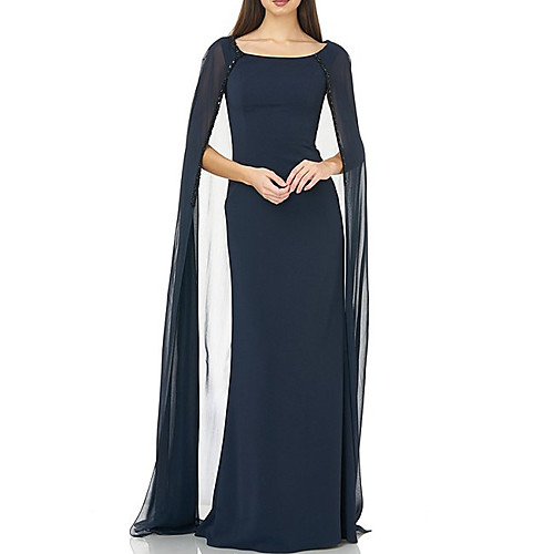 Sheath / Column Mother of the Bride Dress Elegant Jewel Neck Floor Length Chiffon Long Sleeve with Beading 2020
Sheath / Column Mother of the Bride Dress Elegant Jewel Neck Floor Length Chiffon Long Sleeve with Beading 2020