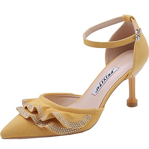 Women's Heels Summer Stiletto Heel Pointed Toe Daily Suede Black / Yellow / Pink
Women's Heels Summer Stiletto Heel Pointed Toe Daily Suede Black / Yellow / Pink