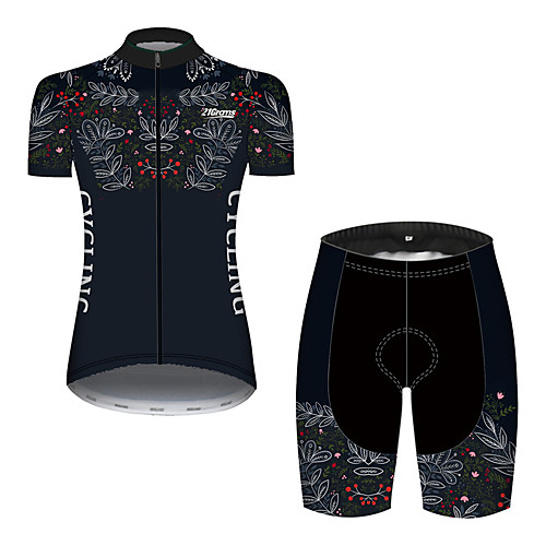 21Grams Women's Short Sleeve Cycling Jersey with Shorts Black / White Bike Breathable Quick Dry Sports Patterned Mountain Bike MTB Road Bike Cycling Clothing Apparel / Micro-elastic
21Grams Women's Short Sleeve Cycling Jersey with Shorts Black / White Bike Breathable Quick Dry Sports Patterned Mountain Bike MTB Road Bike Cycling Clothing Apparel / Micro-elastic