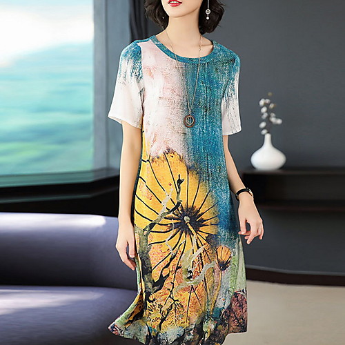 Women's A-Line Dress Knee Length Dress - Short Sleeves Geometric Summer V Neck Street chic 2020 Blue M L XL XXL XXXL XXXXL
Women's A-Line Dress Knee Length Dress - Short Sleeves Geometric Summer V Neck Street chic 2020 Blue M L XL XXL XXXL XXXXL