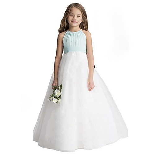 A-Line Floor Length Party / Wedding Flower Girl Dresses - Chiffon / Tulle Sleeveless Jewel Neck with Ruffles
A-Line Floor Length Party / Wedding Flower Girl Dresses - Chiffon / Tulle Sleeveless Jewel Neck with Ruffles