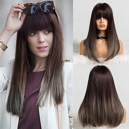 Synthetic Wig Matte Natural Straight Neat Bang Wig Long Flaxen Synthetic Hair 18 inch Women's Simple Soft Waterfall Gray
Synthetic Wig Matte Natural Straight Neat Bang Wig Long Flaxen Synthetic Hair 18 inch Women's Simple Soft Waterfall Gray