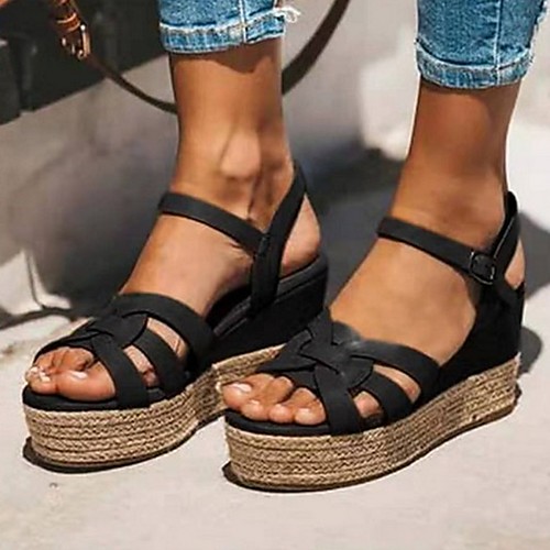 Women's Sandals Wedge Sandals Platform Sandal Summer Platform Open Toe Daily PU Black / Red / Brown
Women's Sandals Wedge Sandals Platform Sandal Summer Platform Open Toe Daily PU Black / Red / Brown