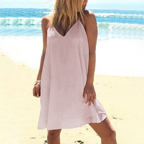 Women's A Line Dress - Sleeveless Solid Color Strap V Neck White Black Red Yellow Blushing Pink Light Blue S M L XL XXL / Cotton
Women's A Line Dress - Sleeveless Solid Color Strap V Neck White Black Red Yellow Blushing Pink Light Blue S M L XL XXL / Cotton
