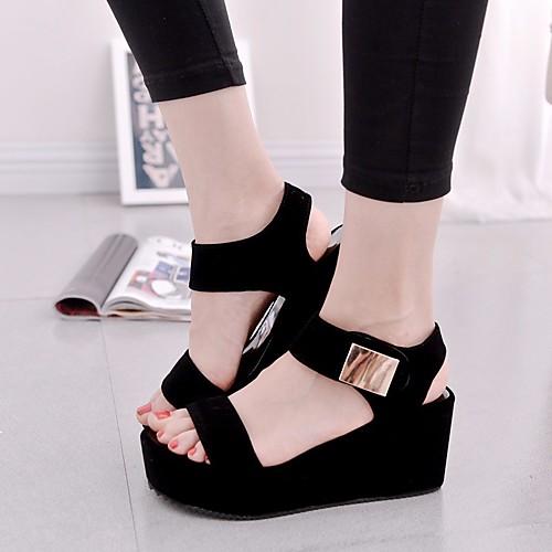 Women's Sandals Wedge Sandals Summer Creepers Open Toe Daily PU White / Black
Women's Sandals Wedge Sandals Summer Creepers Open Toe Daily PU White / Black