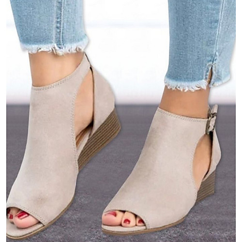 Women's Sandals Wedge Sandals Summer Wedge Heel Peep Toe Daily Synthetics Black / Brown / Beige
Women's Sandals Wedge Sandals Summer Wedge Heel Peep Toe Daily Synthetics Black / Brown / Beige