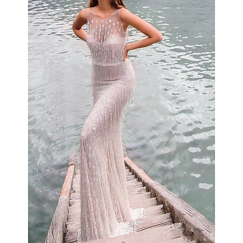 Mermaid / Trumpet Wedding Dresses Jewel Neck Floor Length Lace Tulle Sleeveless Sexy See-Through with 2020
Mermaid / Trumpet Wedding Dresses Jewel Neck Floor Length Lace Tulle Sleeveless Sexy See-Through with 2020