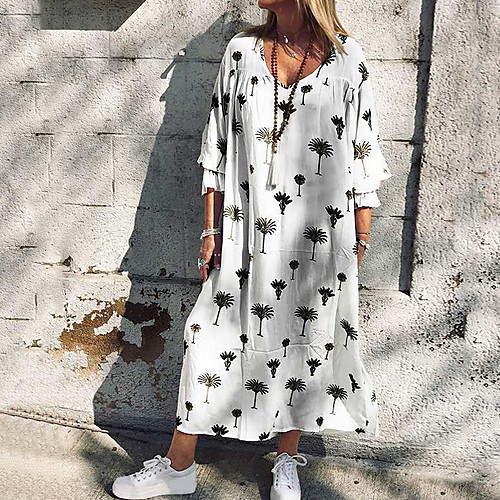 Women's Shirt Dress - Long Sleeve Floral Summer V Neck Casual 2020 White S M L XL XXXL
Women's Shirt Dress - Long Sleeve Floral Summer V Neck Casual 2020 White S M L XL XXXL