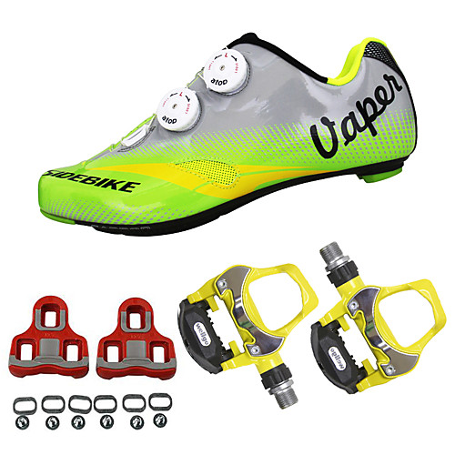 SIDEBIKE Adults' Cycling Shoes With Pedals & Cleats Road Bike Shoes Carbon Fiber Cushioning Cycling Green Men's Cycling Shoes
SIDEBIKE Adults' Cycling Shoes With Pedals & Cleats Road Bike Shoes Carbon Fiber Cushioning Cycling Green Men's Cycling Shoes