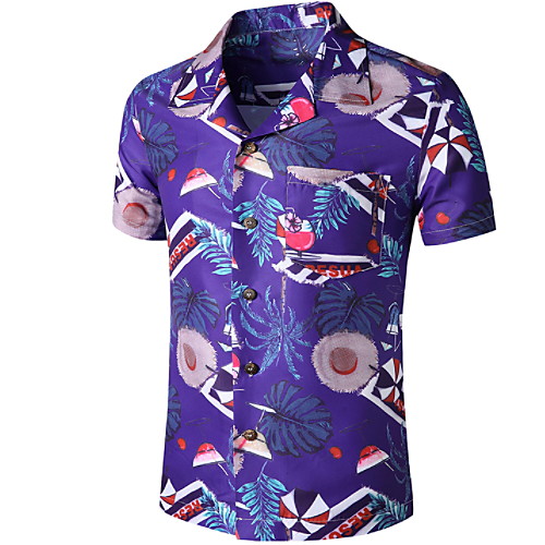 Men's Graphic Print Shirt Tropical Daily Button Down Collar Purple / Short Sleeve
Men's Graphic Print Shirt Tropical Daily Button Down Collar Purple / Short Sleeve