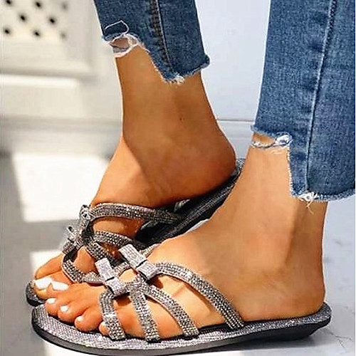 Women's Sandals Flat Sandal Summer Flat Heel Open Toe Daily Rhinestone Solid Colored Suede Black / Gold / Silver
Women's Sandals Flat Sandal Summer Flat Heel Open Toe Daily Rhinestone Solid Colored Suede Black / Gold / Silver
