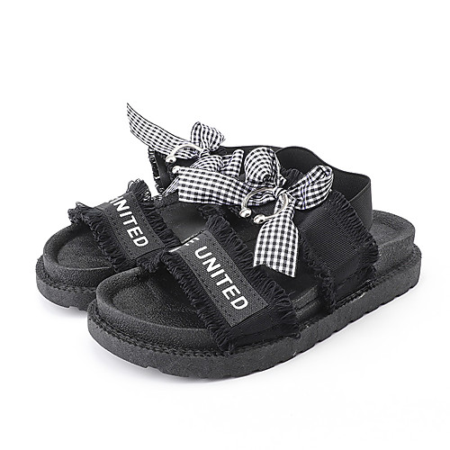 Women's Sandals Flat Sandal Summer Flat Heel Open Toe Casual Daily Outdoor Bowknot Slogan Canvas White / Black
Women's Sandals Flat Sandal Summer Flat Heel Open Toe Casual Daily Outdoor Bowknot Slogan Canvas White / Black