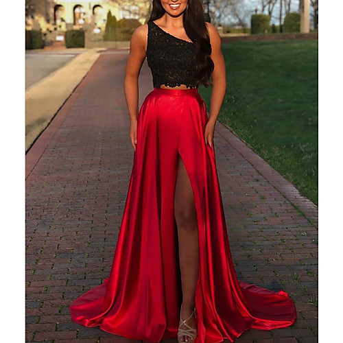 Two Piece Sexy Party Wear Prom Dress One Shoulder Sleeveless Sweep / Brush Train Lace with Pleats Split 2021
Two Piece Sexy Party Wear Prom Dress One Shoulder Sleeveless Sweep / Brush Train Lace with Pleats Split 2021