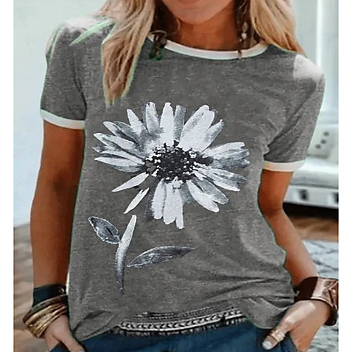 Women's T-shirt Floral Tops Round Neck Cotton Daily Blue Purple Red S M L XL 2XL 3XL 4XL 5XL
Women's T-shirt Floral Tops Round Neck Cotton Daily Blue Purple Red S M L XL 2XL 3XL 4XL 5XL