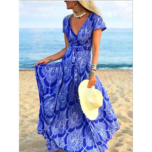 Women's Sheath Dress Maxi long Dress Blue Short Sleeve Floral Summer V Neck Elegant 2021 M L XL XXL 3XL 4XL
Women's Sheath Dress Maxi long Dress Blue Short Sleeve Floral Summer V Neck Elegant 2021 M L XL XXL 3XL 4XL