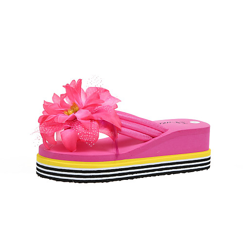 Women's Slippers & Flip-Flops 2020 Spring & Fall / Spring & Summer Wedge Heel Open Toe Casual Minimalism Daily Beach Flower PU Yellow / Fuchsia / White
Women's Slippers & Flip-Flops 2020 Spring & Fall / Spring & Summer Wedge Heel Open Toe Casual Minimalism Daily Beach Flower PU Yellow / Fuchsia / White