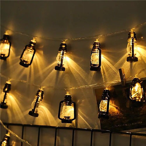 

1.5m String Lights 10 LEDs 1pc Warm White Halloween Christmas Party Decorative Christmas Wedding Decoration AA Batteries Powered