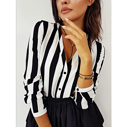 Women's Blouse Shirt Striped Long Sleeve Print Round Neck Shirt Collar Tops Basic Top Black Red
Women's Blouse Shirt Striped Long Sleeve Print Round Neck Shirt Collar Tops Basic Top Black Red