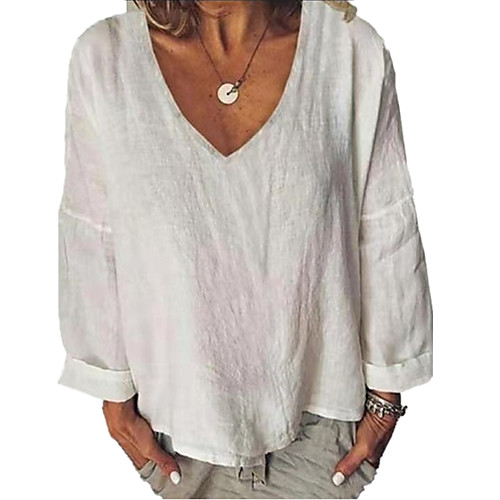 Women's Plus Size Solid Colored Patchwork Loose T-shirt - Cotton Basic Daily V Neck White / Black / Yellow
Women's Plus Size Solid Colored Patchwork Loose T-shirt - Cotton Basic Daily V Neck White / Black / Yellow