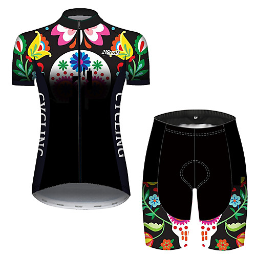 21Grams Women's Short Sleeve Cycling Jersey with Shorts Black / Green Bike Breathable Quick Dry Sports Patterned Mountain Bike MTB Road Bike Cycling Clothing Apparel / Micro-elastic
21Grams Women's Short Sleeve Cycling Jersey with Shorts Black / Green Bike Breathable Quick Dry Sports Patterned Mountain Bike MTB Road Bike Cycling Clothing Apparel / Micro-elastic