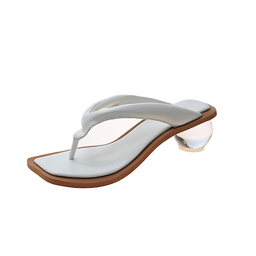 Women's Sandals / Slippers & Flip-Flops Spring / Spring & Summer Crystal Heel Open Toe Sweet Minimalism Daily Home Solid Colored PU White / Green
Women's Sandals / Slippers & Flip-Flops Spring / Spring & Summer Crystal Heel Open Toe Sweet Minimalism Daily Home Solid Colored PU White / Green