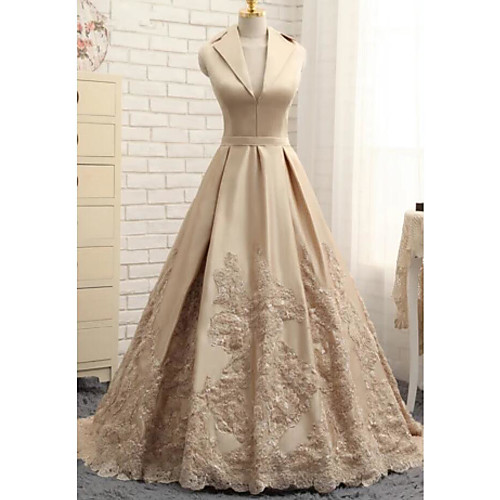 A-Line Elegant Luxurious Engagement Formal Evening Dress V Neck Sleeveless Sweep / Brush Train Satin with Sash / Ribbon Embroidery 2020
A-Line Elegant Luxurious Engagement Formal Evening Dress V Neck Sleeveless Sweep / Brush Train Satin with Sash / Ribbon Embroidery 2020