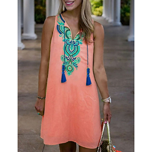 Women's Mini Shift Dress - Sleeveless Print Summer V Neck Casual 2020 White Red Green Gray S M L XL XXL
Women's Mini Shift Dress - Sleeveless Print Summer V Neck Casual 2020 White Red Green Gray S M L XL XXL
