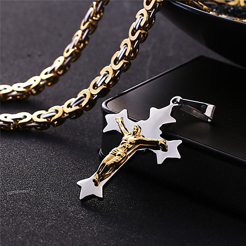 Men's Necklace Crossover Artistic Classic Titanium Steel Gold 55 cm Necklace Jewelry 1pc For Anniversary Street Festival
Men's Necklace Crossover Artistic Classic Titanium Steel Gold 55 cm Necklace Jewelry 1pc For Anniversary Street Festival