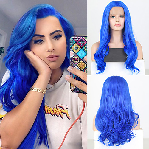 Synthetic Lace Front Wig Wavy Free Part Lace Front Wig Long Blue Synthetic Hair 18-26 inch Women's Cosplay Soft Adjustable Blue
Synthetic Lace Front Wig Wavy Free Part Lace Front Wig Long Blue Synthetic Hair 18-26 inch Women's Cosplay Soft Adjustable Blue