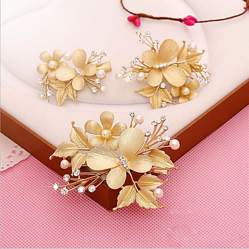 Artistic Style Flower Style Alloy Headpiece / Hair Clip / Hair Accessory with Crystal / Rhinestone 3 Pieces Wedding / Special Occasion Headpiece
Artistic Style Flower Style Alloy Headpiece / Hair Clip / Hair Accessory with Crystal / Rhinestone 3 Pieces Wedding / Special Occasion Headpiece