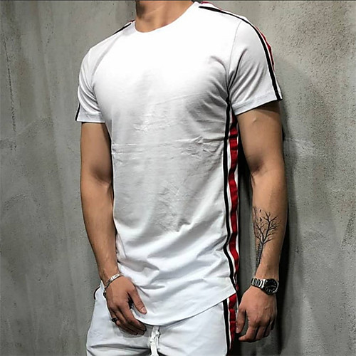 Men's Side-Stripe Cotton Running T-Shirt Workout Shirt Round Neck Active Training Fitness Jogging Breathable Moisture Wicking Soft Sportswear Stripes Tee / T-shirt Top Short Sleeve Activewear
Men's Side-Stripe Cotton Running T-Shirt Workout Shirt Round Neck Active Training Fitness Jogging Breathable Moisture Wicking Soft Sportswear Stripes Tee / T-shirt Top Short Sleeve Activewear