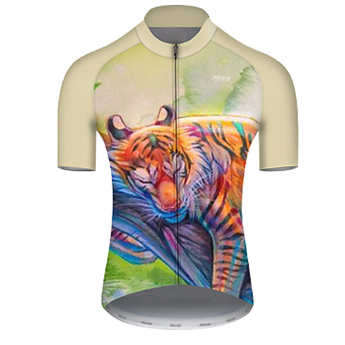 21Grams Men's Short Sleeve Cycling Jersey Nylon Green / Yellow Galaxy Tiger Animal Bike Jersey Top Mountain Bike MTB Road Bike Cycling Quick Dry Breathable Sports Clothing Apparel / Micro-elastic
21Grams Men's Short Sleeve Cycling Jersey Nylon Green / Yellow Galaxy Tiger Animal Bike Jersey Top Mountain Bike MTB Road Bike Cycling Quick Dry Breathable Sports Clothing Apparel / Micro-elastic