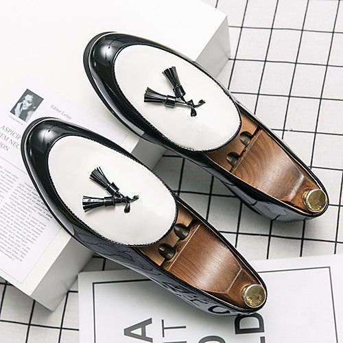 Men's Summer Casual / British Daily Party & Evening Loafers & Slip-Ons Walking Shoes Faux Leather Non-slipping Wear Proof Black / White Color Block / Tassel / Tassel
Men's Summer Casual / British Daily Party & Evening Loafers & Slip-Ons Walking Shoes Faux Leather Non-slipping Wear Proof Black / White Color Block / Tassel / Tassel