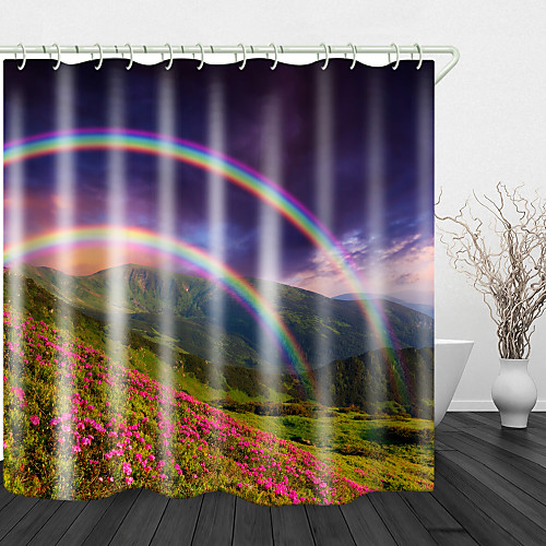 Bathroom Shower Curtains & Hooks Rainbow Neoclassical Polyester Waterproof
Bathroom Shower Curtains & Hooks Rainbow Neoclassical Polyester Waterproof