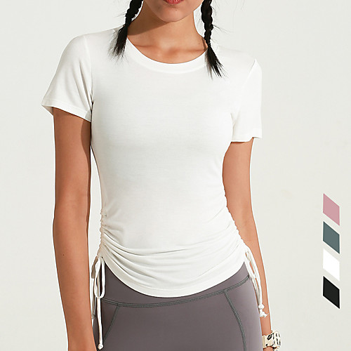 Women's Yoga Top Solid Color White Black Pink Green Elastane Running Fitness Gym Workout Tee / T-shirt Short Sleeve Sport Activewear Breathable Quick Dry Comfortable Stretchy
Women's Yoga Top Solid Color White Black Pink Green Elastane Running Fitness Gym Workout Tee / T-shirt Short Sleeve Sport Activewear Breathable Quick Dry Comfortable Stretchy