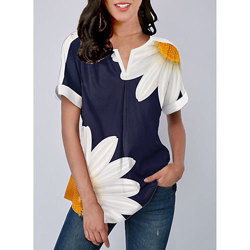 Women's Tops Graphic Daisy Blouse - Print Round Neck Basic Daily Navy Blue M L XL 2XL 3XL
Women's Tops Graphic Daisy Blouse - Print Round Neck Basic Daily Navy Blue M L XL 2XL 3XL