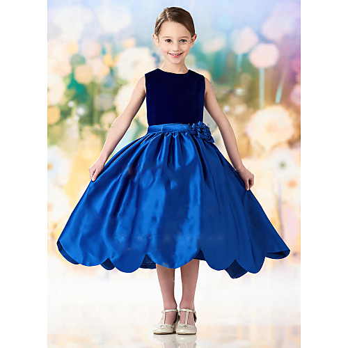 A-Line Ankle Length Party / Wedding Flower Girl Dresses - Satin / Velvet Sleeveless Jewel Neck with Ruching
A-Line Ankle Length Party / Wedding Flower Girl Dresses - Satin / Velvet Sleeveless Jewel Neck with Ruching