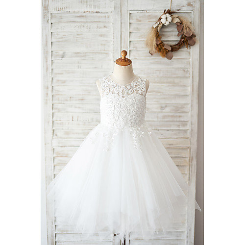 Ball Gown Knee Length Wedding / Birthday Flower Girl Dresses - Lace / Tulle Sleeveless Jewel Neck with Lace
Ball Gown Knee Length Wedding / Birthday Flower Girl Dresses - Lace / Tulle Sleeveless Jewel Neck with Lace