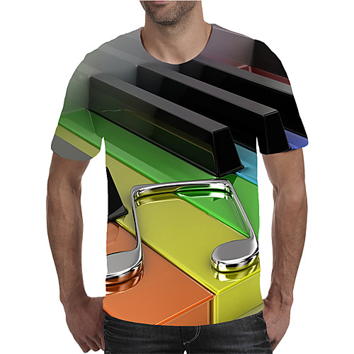 Men's Plus Size Geometric Color Block Print T-shirt Street chic Exaggerated Holiday Going out Round Neck Rainbow / Short Sleeve
Men's Plus Size Geometric Color Block Print T-shirt Street chic Exaggerated Holiday Going out Round Neck Rainbow / Short Sleeve