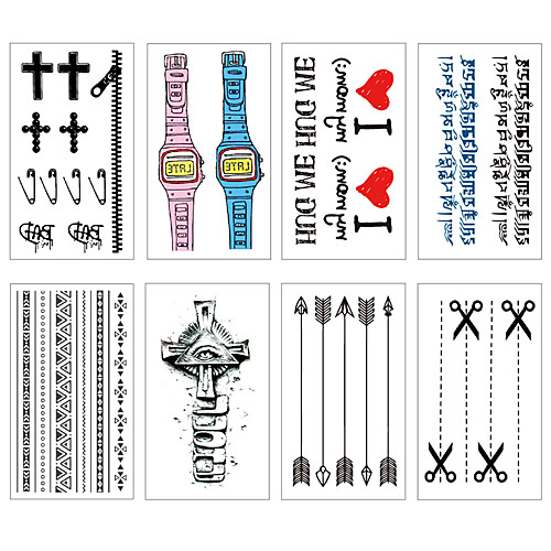 8 pcs Temporary Tattoos Water Resistant / Waterproof / Mini Style / Safety Face / Body / Hand Water-Transfer Sticker Body Painting Colors
8 pcs Temporary Tattoos Water Resistant / Waterproof / Mini Style / Safety Face / Body / Hand Water-Transfer Sticker Body Painting Colors