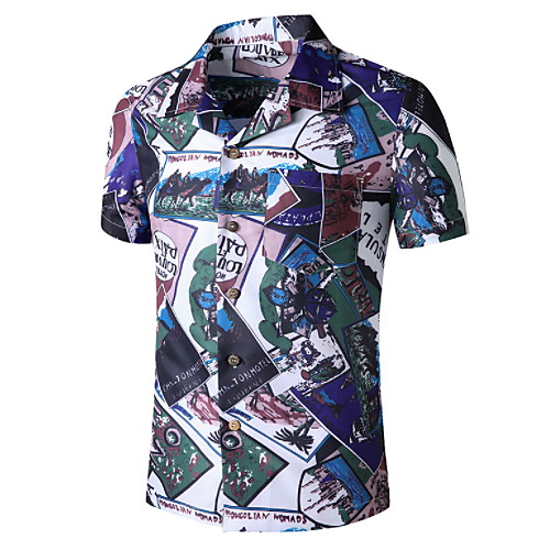 Men's Graphic Print Shirt Tropical Daily Button Down Collar Blue / Short Sleeve
Men's Graphic Print Shirt Tropical Daily Button Down Collar Blue / Short Sleeve